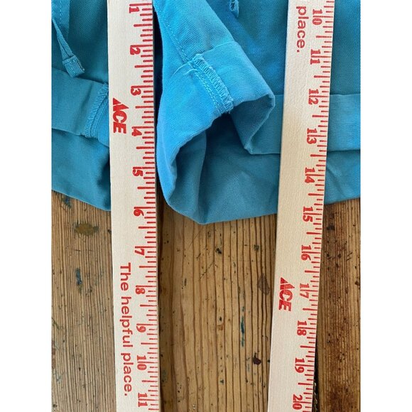 Ann Taylor Loft Womens Teal Cuffed Linen Blend Shorts Size 10 Drawstring Waist - Picture 7 of 7